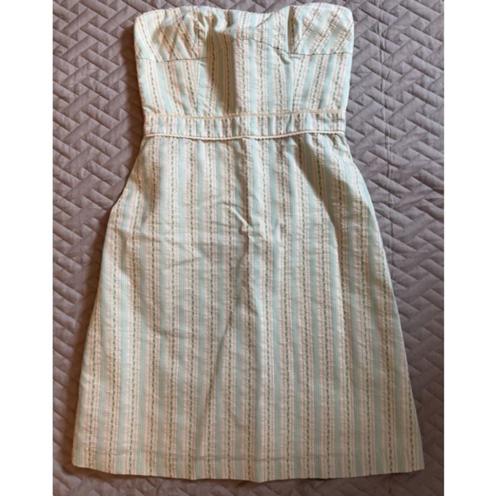 Y2K -Tibi-Striped Strapless Dress